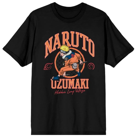 Naruto Classic Naruto Uzumaki With His Tongue Out Men's Black Short Sleeve Crew Neck Tee-3XL