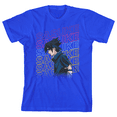 thumbnail image 1 of Naruto Classic Sasuke Repeat Name Crew Neck Short Sleeve Royal Blue Boy's T-shirt-Small, 1 of 4