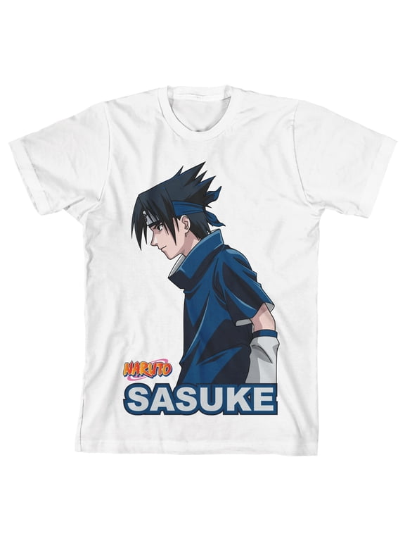 Naruto Classic Sasuke Side View Boy's White T-shirt-XS