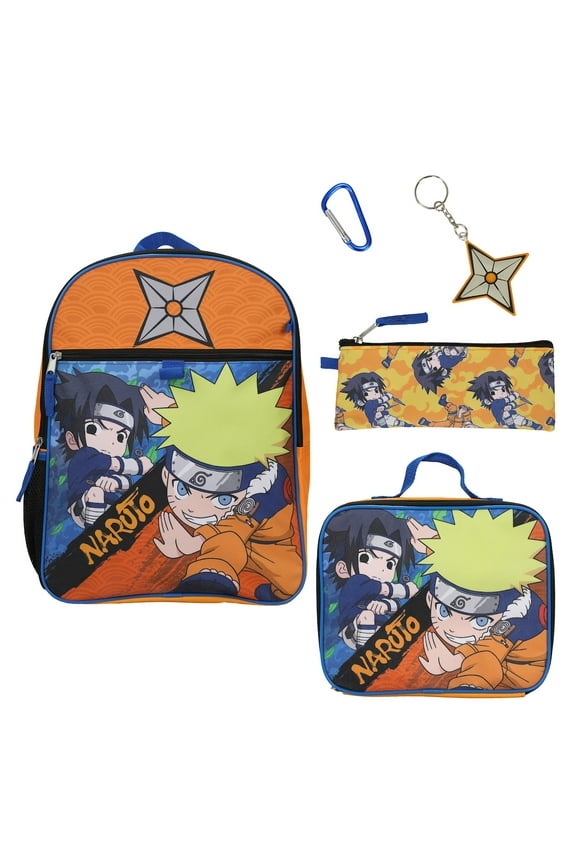 Naruto Classic Sasuke Vs Naruto 16 Youth 5-Piece Backpack Set