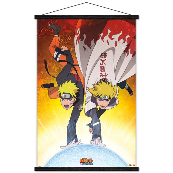 Naruto - Duo Wall Poster with Wooden Magnetic Frame, 22.375" x 34"