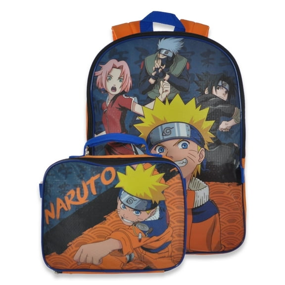 Naruto Full Size 16 Inch Backpack with Detachable Lunch Box 2 pieces set
