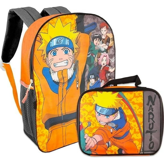Naruto Full Size 16 Inch Backpack with Detachable Lunch Box