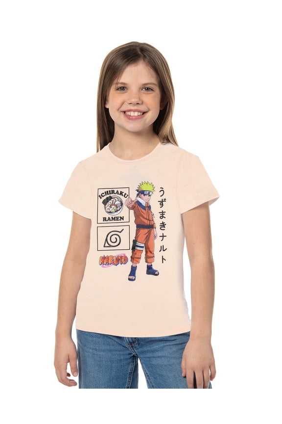 Naruto Girls' Anime Ichiraku Ramen And Hidden Leaf Village Thumbs Up Character T-Shirt Tee