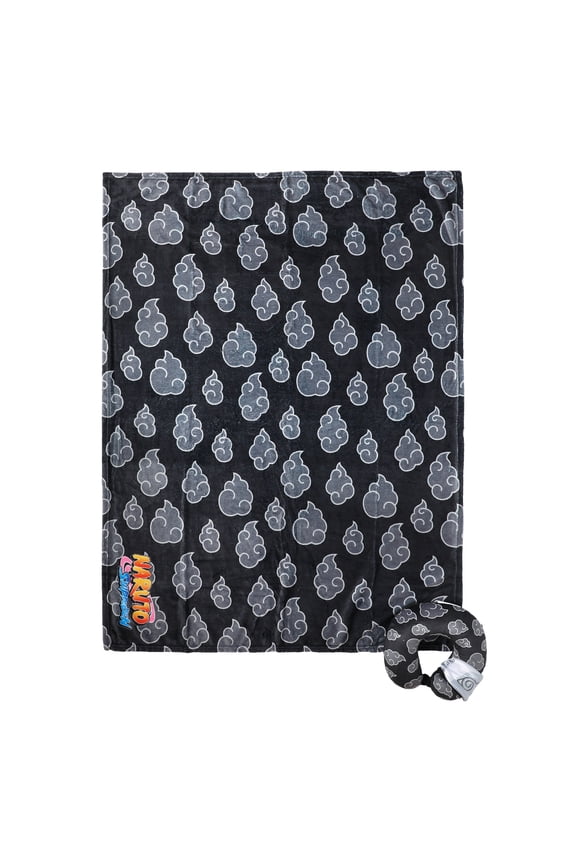 Naruto Gray Clouds 3-Piece Neck Pillow Travel Set With Eye Mask & Blanket