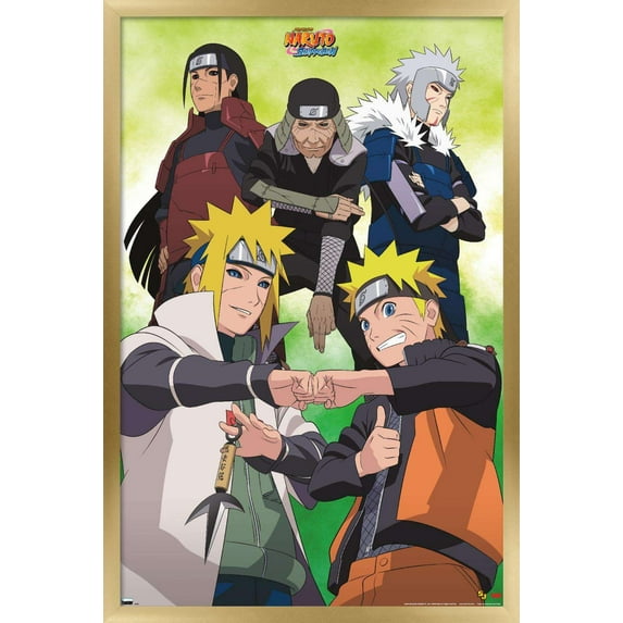 Naruto - Green Wall Poster, 14.725" x 22.375", Framed