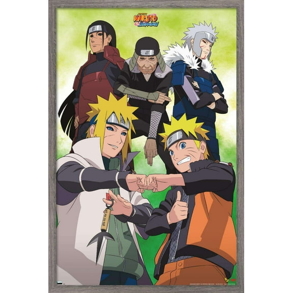 Naruto - Green Wall Poster, 14.725" x 22.375", Framed