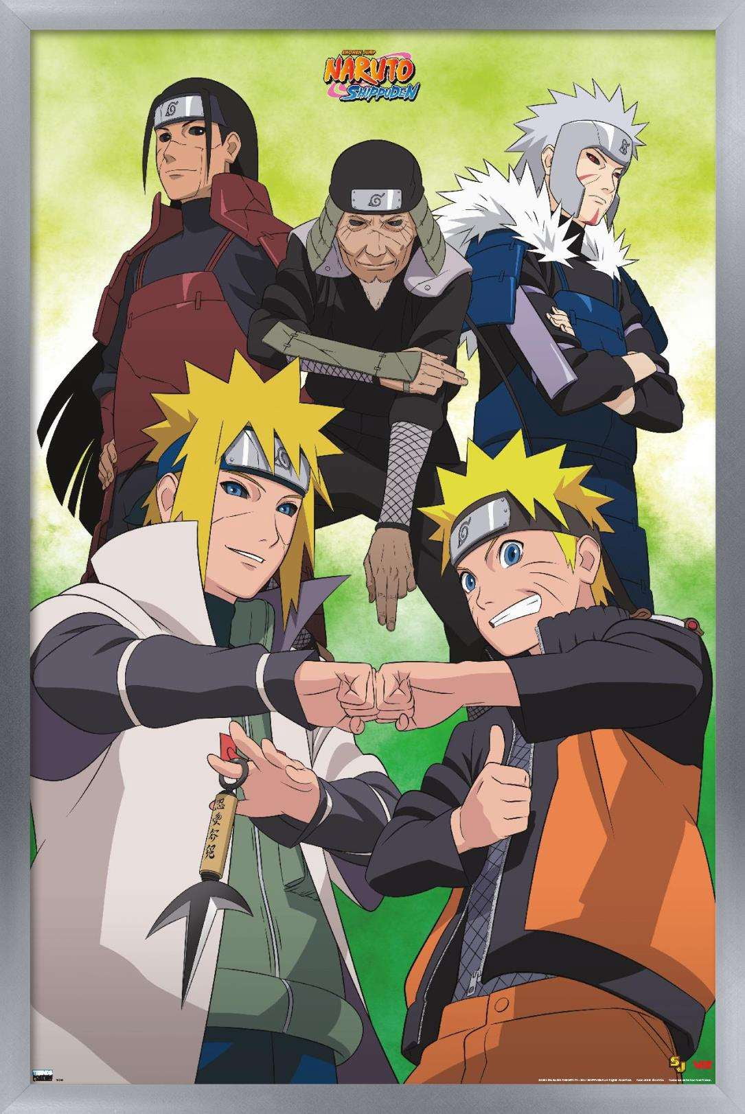 Naruto - Green Wall Poster, 14.725" x 22.375", Framed