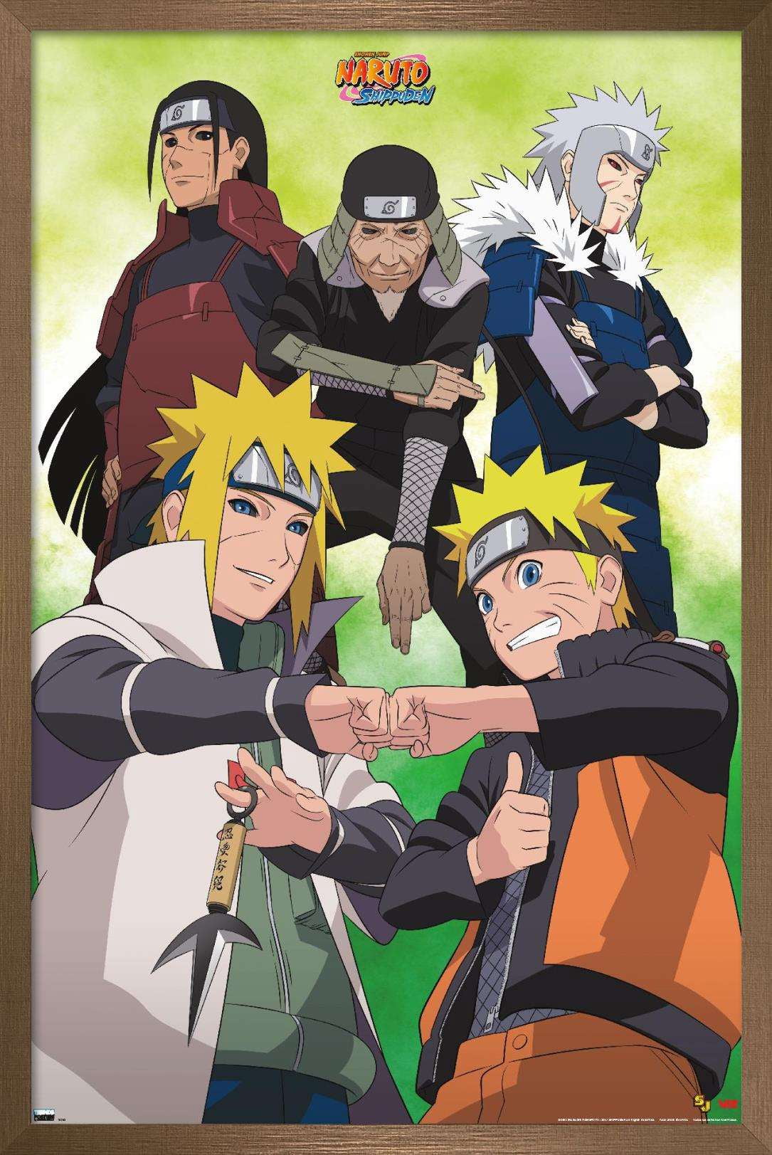 Naruto - Green Wall Poster, 14.725" x 22.375", Framed