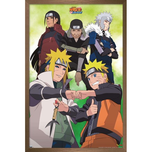 Naruto - Green Wall Poster, 22.375" x 34", Framed