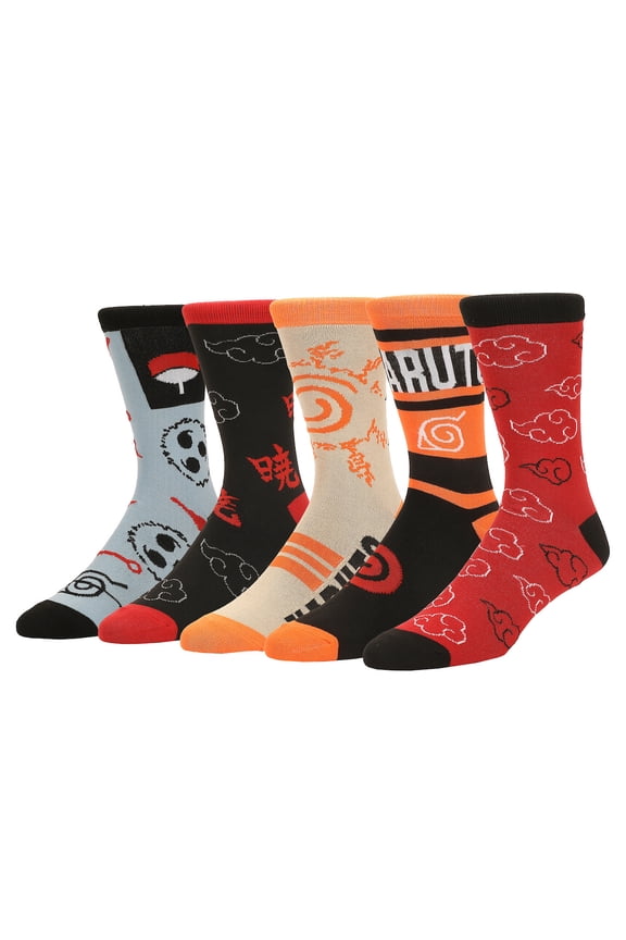 Naruto Icon Mens Casual Crew 5 Pack