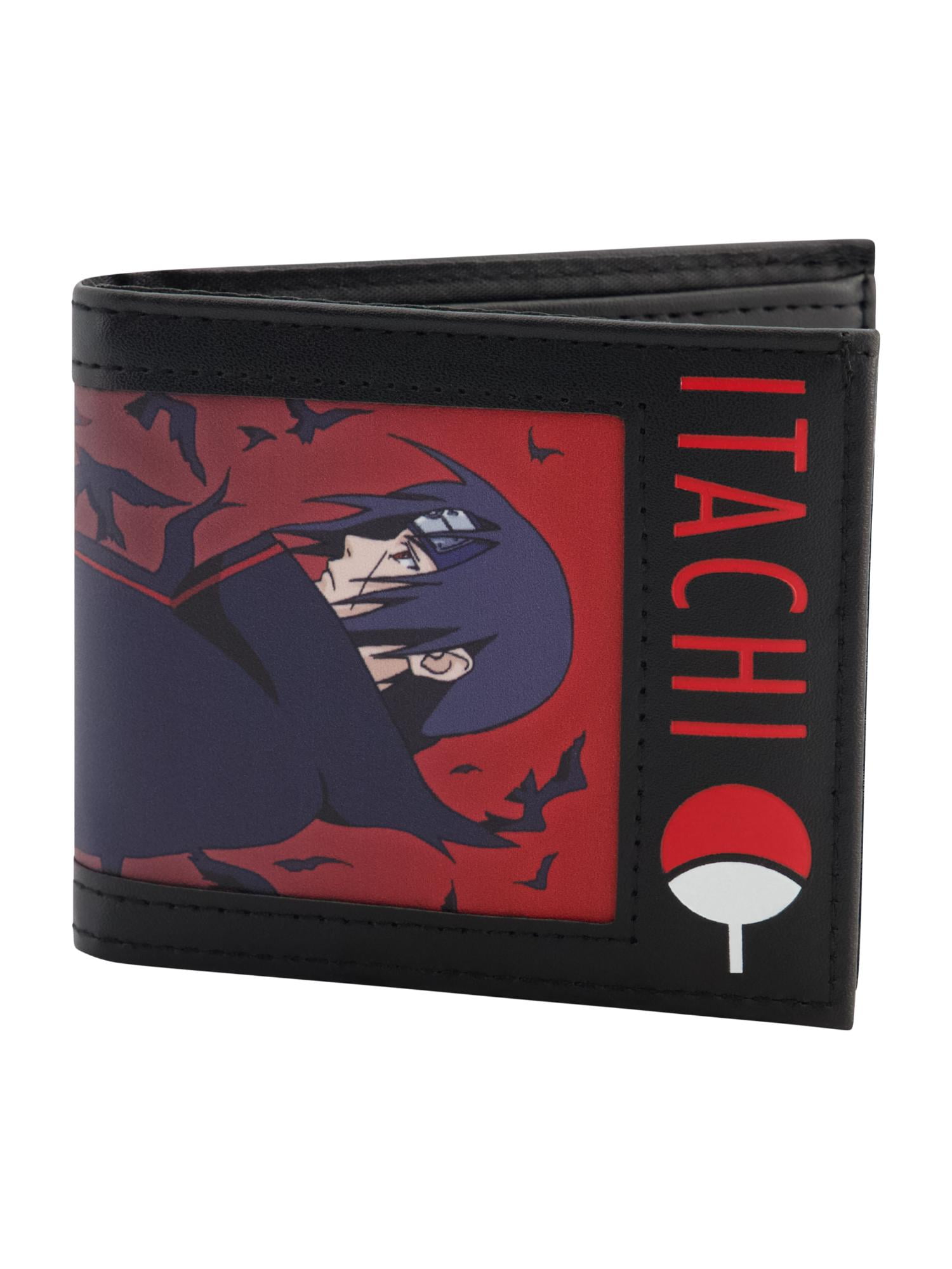 Naruto Itachi Uchiha Bifold Wallet with Zipper, Compact Foldable, Multi