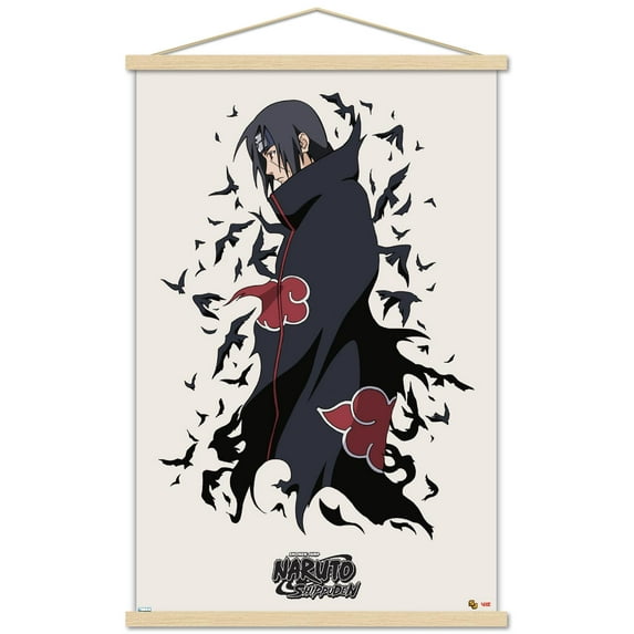 Naruto - Itachi Wall Poster with Wooden Magnetic Frame, 22.375" x 34"