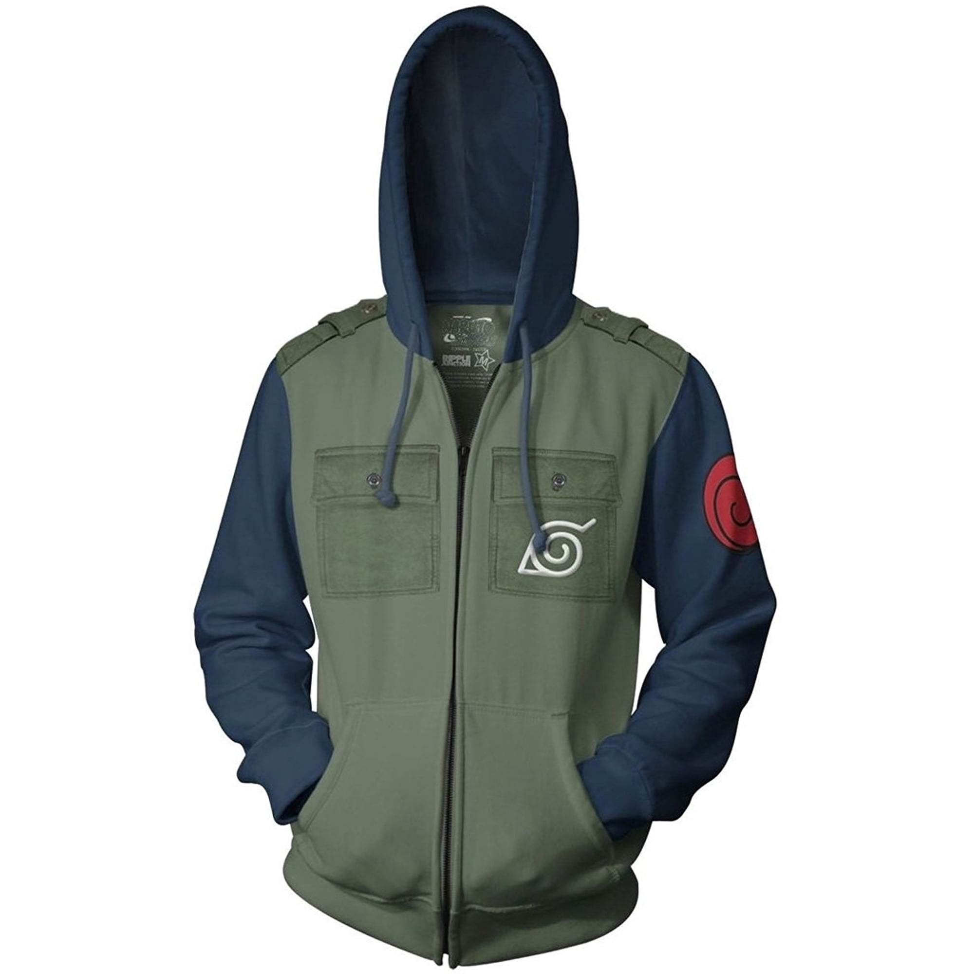 Naruto Kakashi Cosplay Military Adult Fleece Zip Up Hoodie Sweatshirt -  Walmart.com