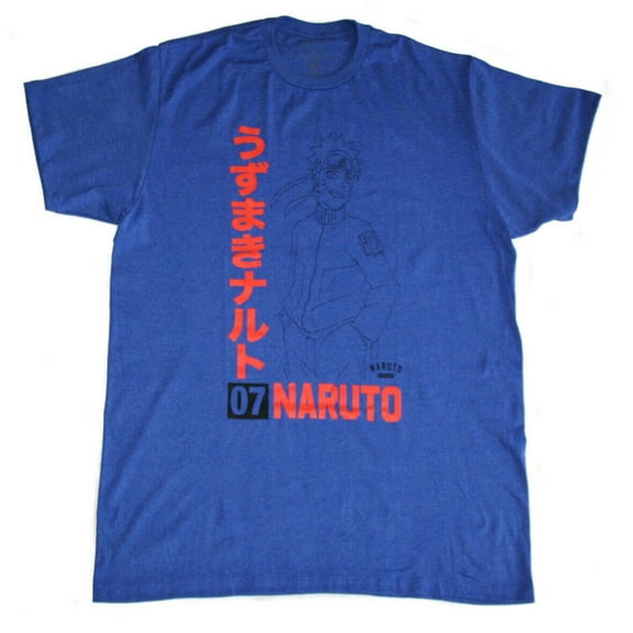 Naruto Kakashi Team 07 Anime Men's T-Shirt Blue (2XL)