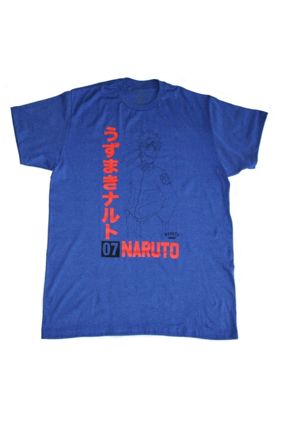Kakashi Team 07 Anime Men's T-Shirt Blue (4XL)