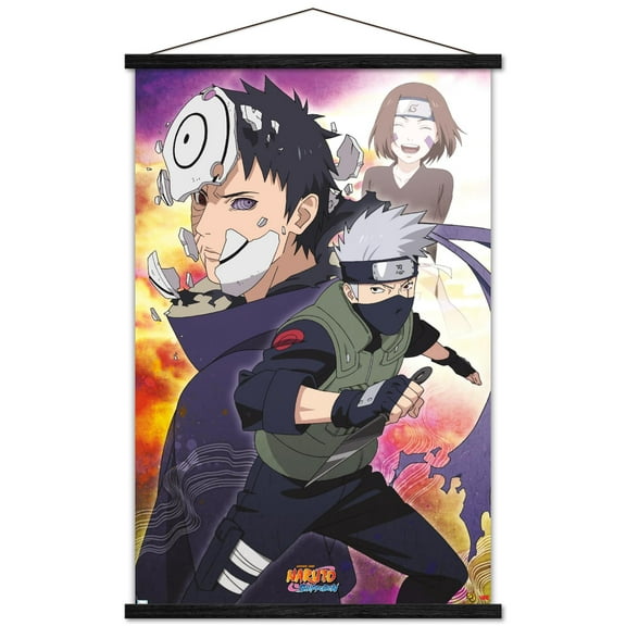 Naruto - Kakashi Wall Poster with Wooden Magnetic Frame, 22.375" x 34"