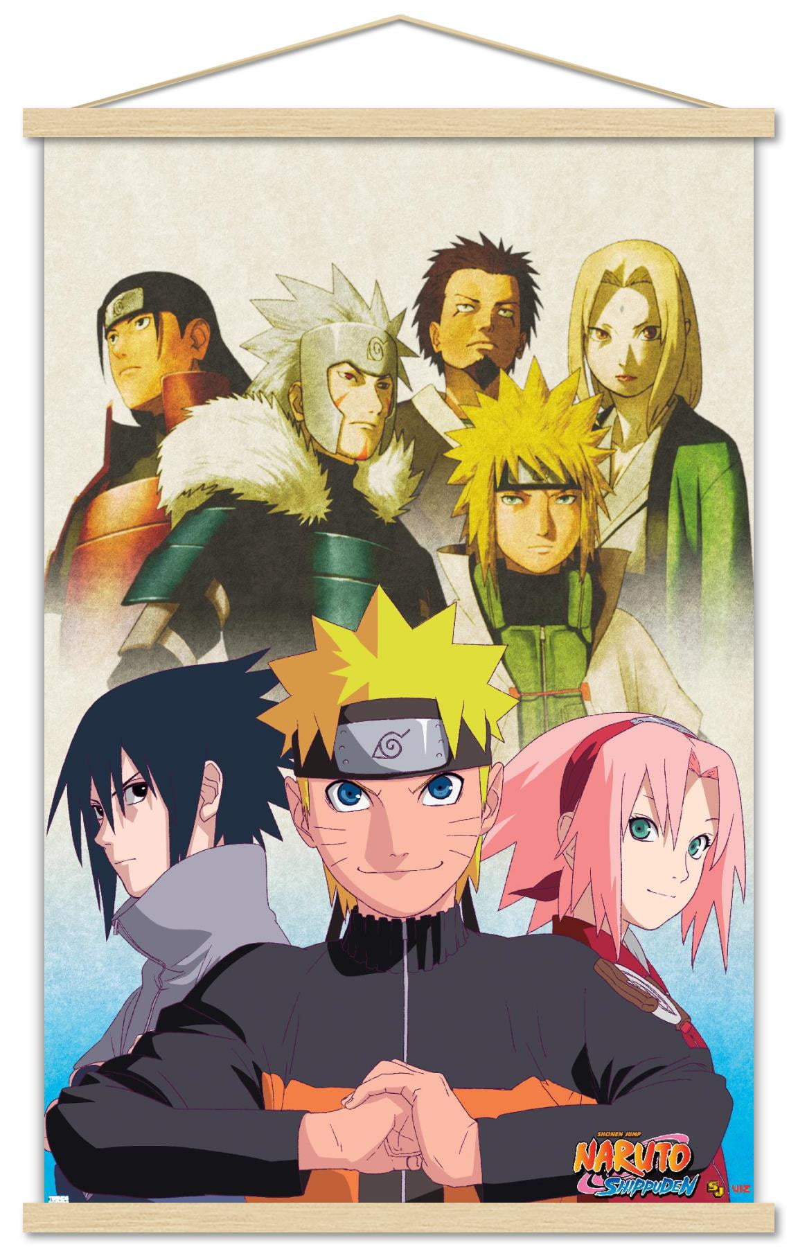 Naruto - Key Art Wall Poster with Wooden Magnetic Frame, 22.375