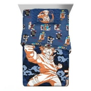 Naruto Kids 4 Piece Blue Reversible Comforter, Bed in a Bag, Twin