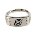 thumbnail image 1 of Naruto Logo Silvertone Adjustable Size OSFM Ring, 1 of 1