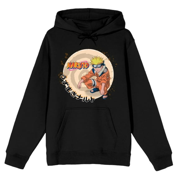 Naruto Main Character Kanji Logo Men's Black Sweatshirt-6XLB