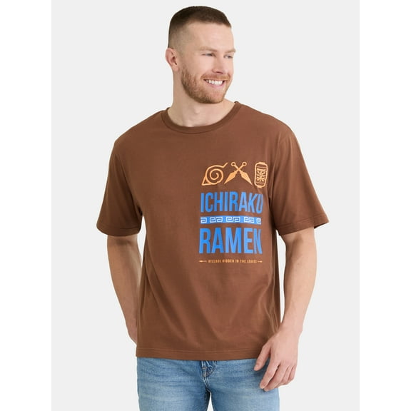 Naruto Men's & Big Men's Drop Shoulder Graphic Tee, Sizes S-3XL