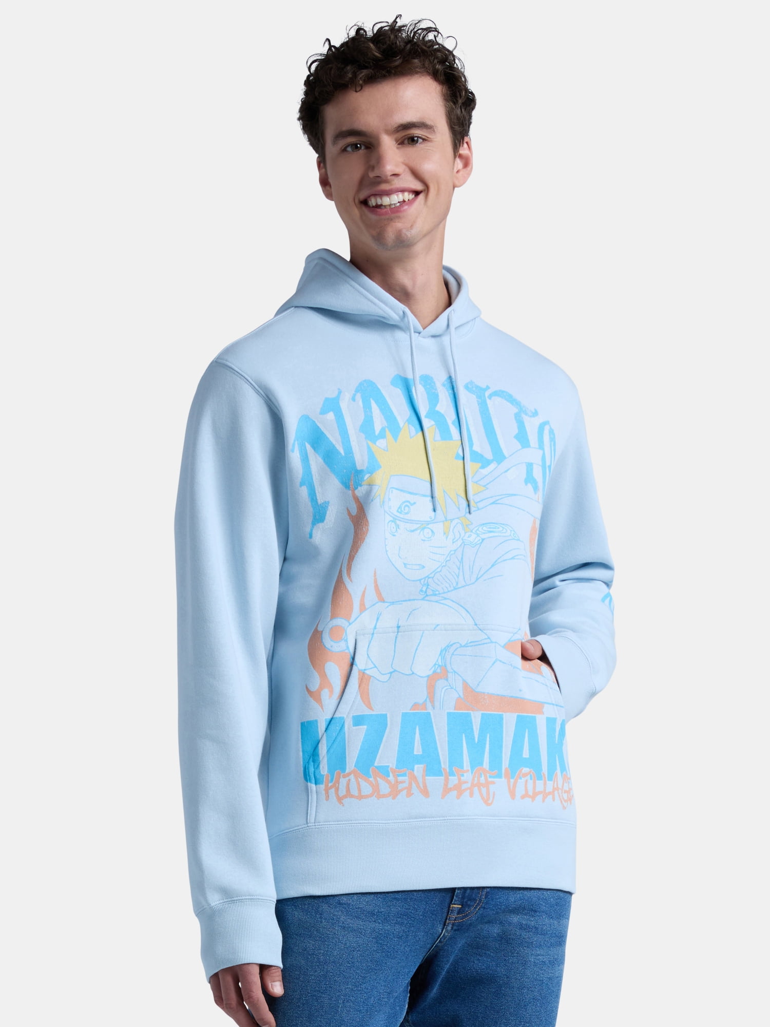 Naruto Men's & Big Men's Graphic Hoodie with Long Sleeves, Sizes