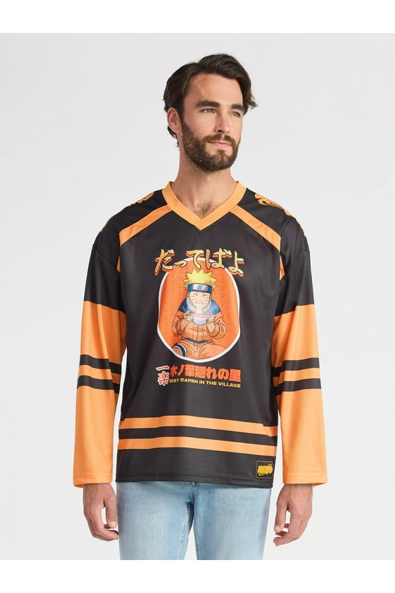 Men's & Big Men's Graphic Long Sleeve Hockey Jersey, Sizes XS-3XL