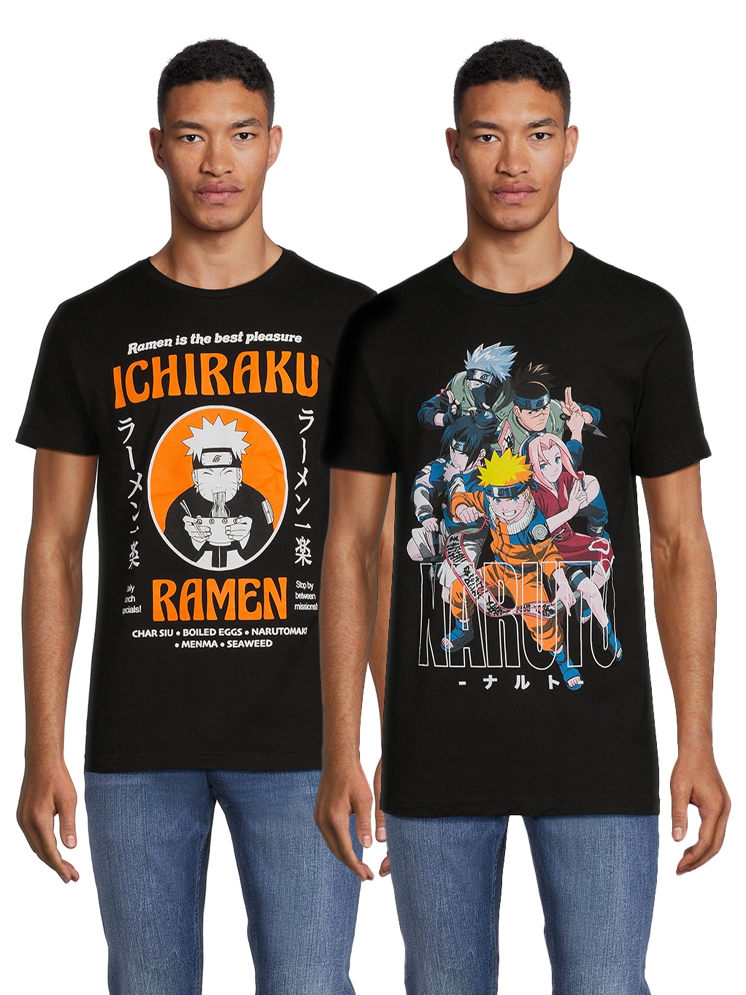 Naruto Men’s and Big Men’s Graphic T-Shirts, 2-Pack, Sizes S-3XL ...