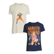 Naruto Mens and Big Mens Graphic Tee Shirt, 2-Pack, S-3XL