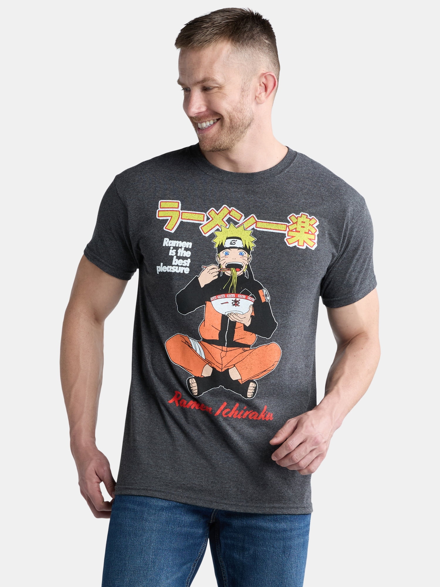 Naruto Men's and Big Men's Graphic Tee with Short Sleeves, Sizes S