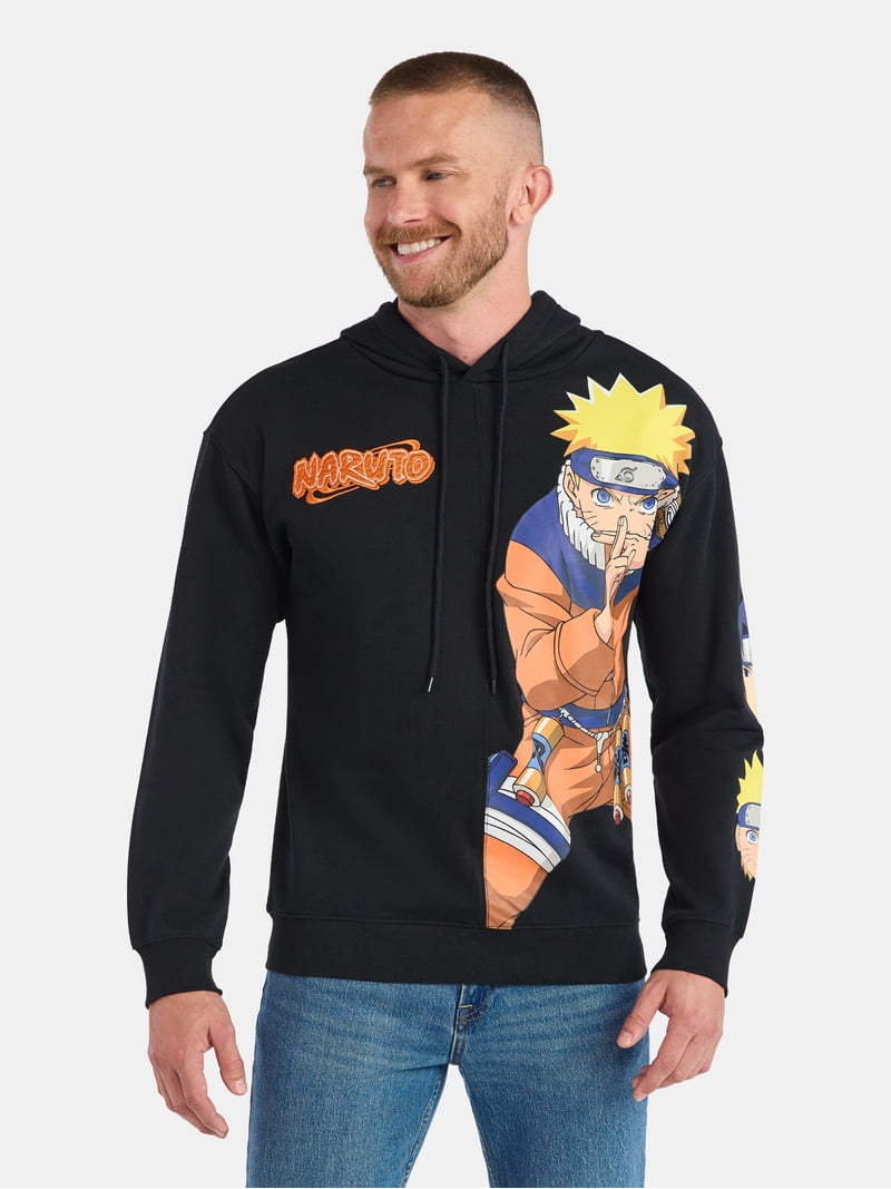 Naruto Men's and Big Men's Front and Back Graphic Hoodie, Sizes S