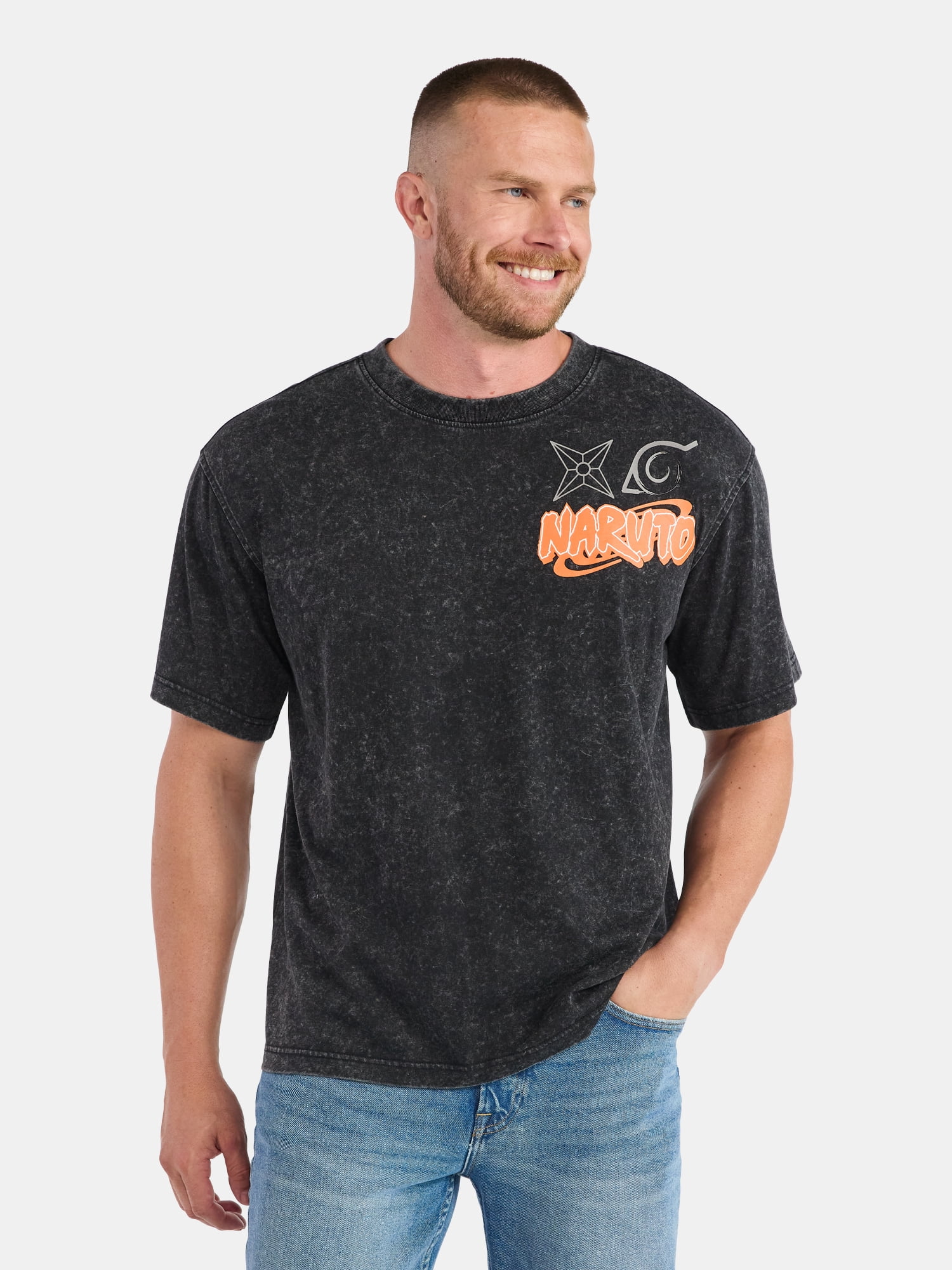 Naruto Men’s and Big Men's Front and Back Graphic Tee, Sizes S-3XL