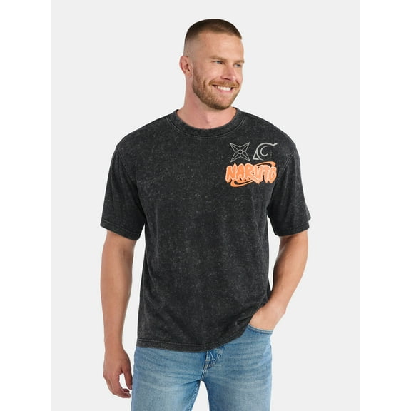 Naruto Menβs and Big Men's Front and Back Graphic Tee, Sizes S-3XL