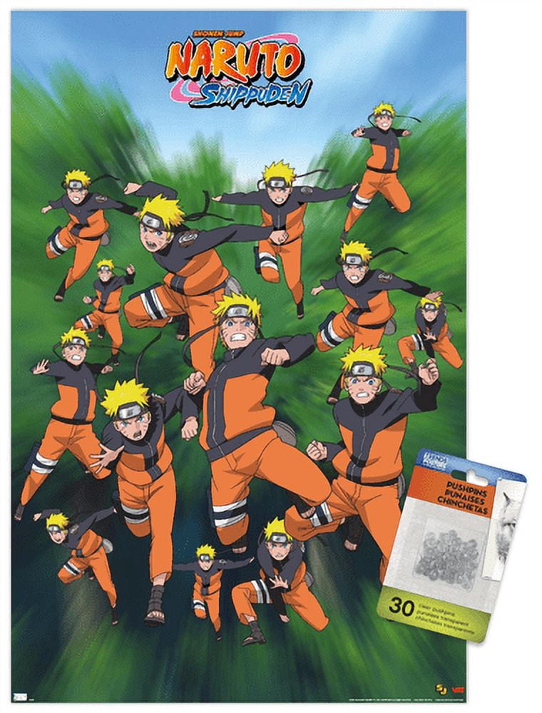 Naruto - Poses Wall Poster with Push Pins, 14.725" x 22.375"