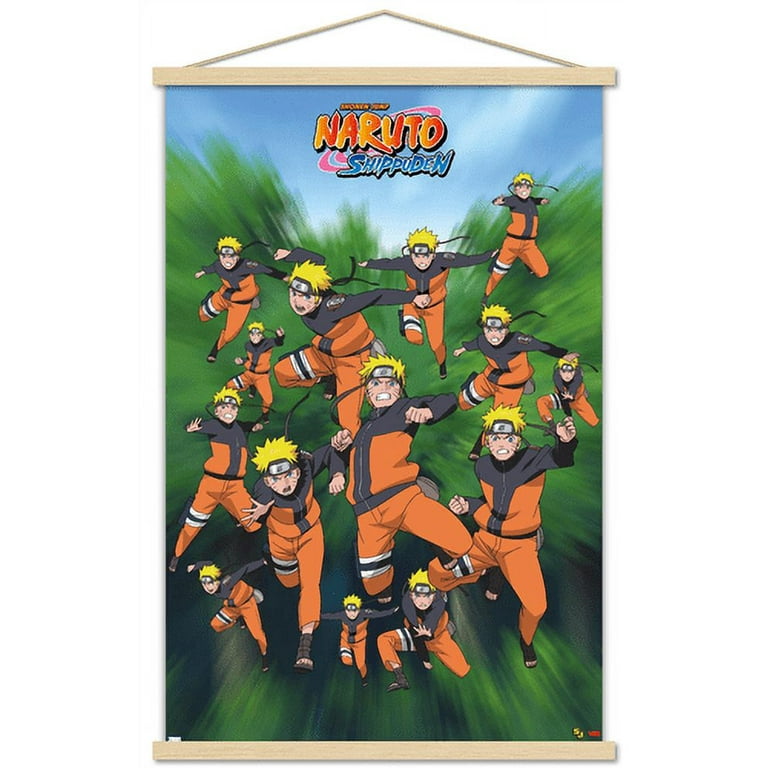 Naruto - Poses Wall Poster with Wooden Magnetic Frame, 22.375
