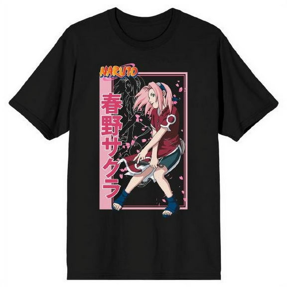 Naruto Sakura Haruno Men's Black T-shirt-XL
