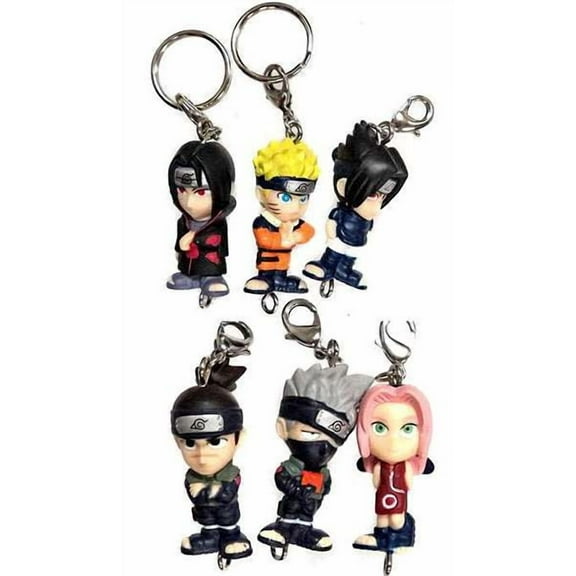 Naruto Set of 6 Mini Figure Keychains (Glow Set)