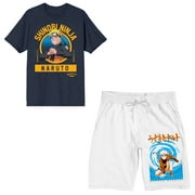 Naruto Shinobi Ninja Men's Short Sleeve Shirt & Sleep Shorts Set-Large