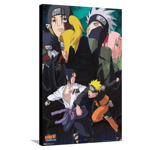 Naruto Shippuden - Action Canvas Wall Poster, 22.375" x 34"