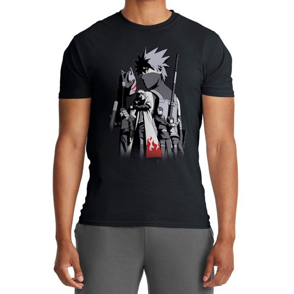 Naruto Shippuden Adult Anime Graphic T-Shirt Kakashi Story Shirt for Men 2X-Large Black