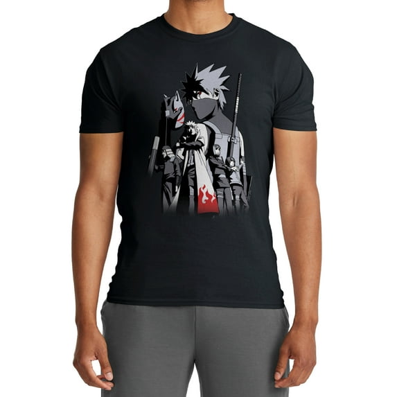 Naruto Shippuden Adult Anime Graphic T-Shirt Kakashi Story Shirt for Men 3X-Large Black