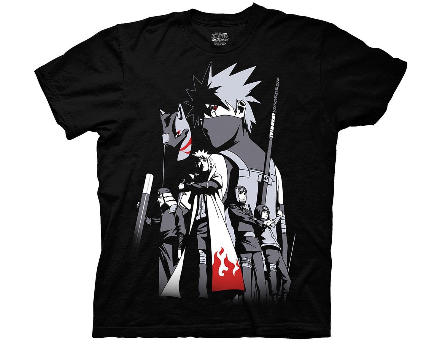 Naruto Shippuden Anime Characters Black T-Shirt Men's MEDIUM