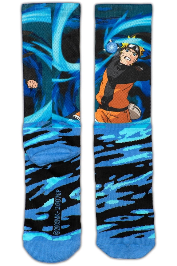 Naruto Shippuden Adult Crew Socks Naruto Rasengan Attack Pose Anime Officially Licensed One Size
