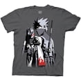thumbnail image 1 of Naruto Shippuden Adult Unisex Kakashi Story Light Weight 100% Cotton Crew T-Shirt Small Charcoal, 1 of 3