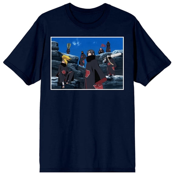 Naruto Shippuden Akatsuki Members Navy Blue Graphic Tee - XL