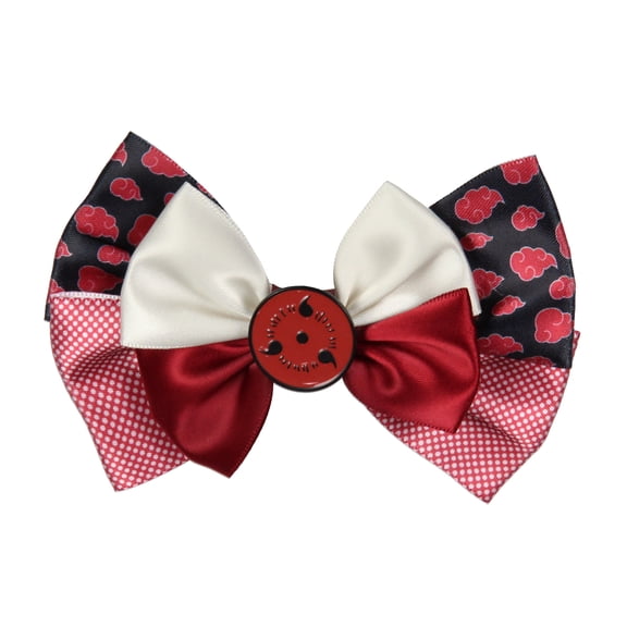 Naruto Shippuden Akatsuki Red Cloud Design Hidden Leaf Charm Alligator Hair Clip Accessory Hair Bow