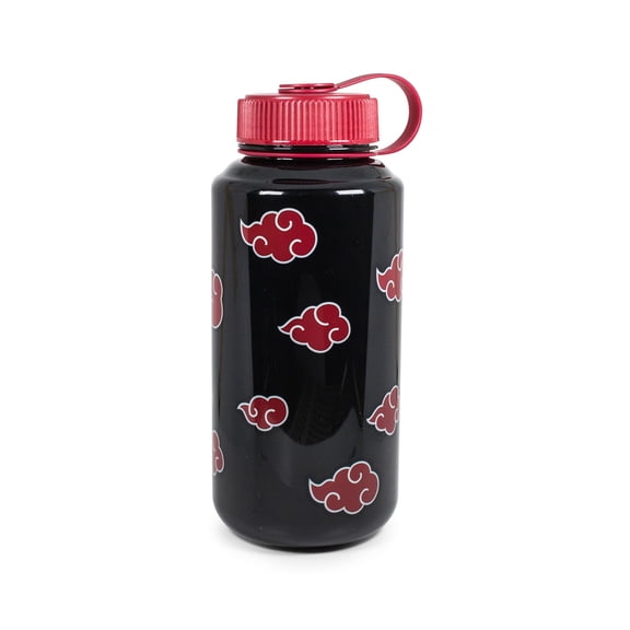 Naruto Shippuden Akatsuki Red Clouds Plastic Water Bottle | Holds 32 Ounces