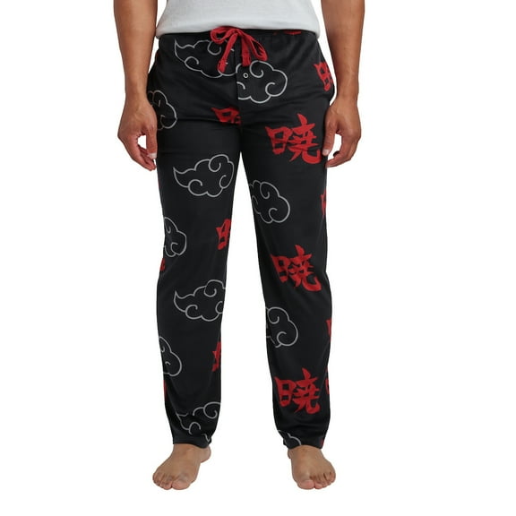 Naruto Shippuden All-Over Print Men's Lightweight Plush Minkey Fleece Sleep Pajama Pants-Small
