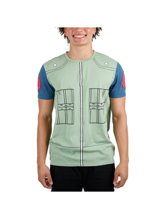 Naruto Shippuden Anime Cartoon Kakashi Cosplay Men's Graphic Tee Shirt-M